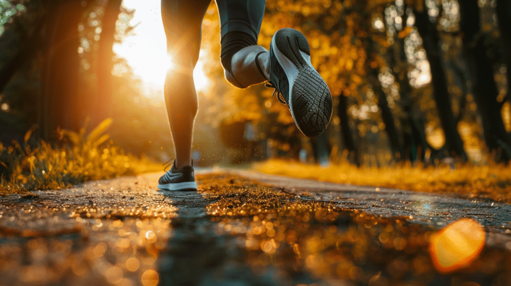 Hombre corriendo con zapatillas deportivas modernas