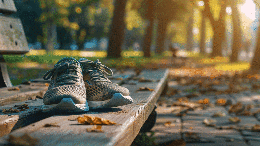 Zapatillas de running masculinas después de un entrenamiento